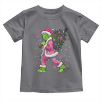 Bigfoot Christmas Tree Toddler T Shirt Pink Xmas Funny Green Sasquatch - Wonder Print Shop
