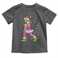 Bigfoot Christmas Tree Toddler T Shirt Pink Xmas Funny Green Sasquatch - Wonder Print Shop