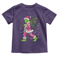 Bigfoot Christmas Tree Toddler T Shirt Pink Xmas Funny Green Sasquatch - Wonder Print Shop