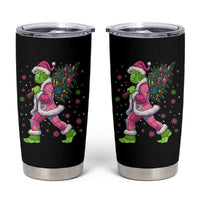 Bigfoot Christmas Tree Tumbler Cup Pink Xmas Funny Green Sasquatch - Wonder Print Shop