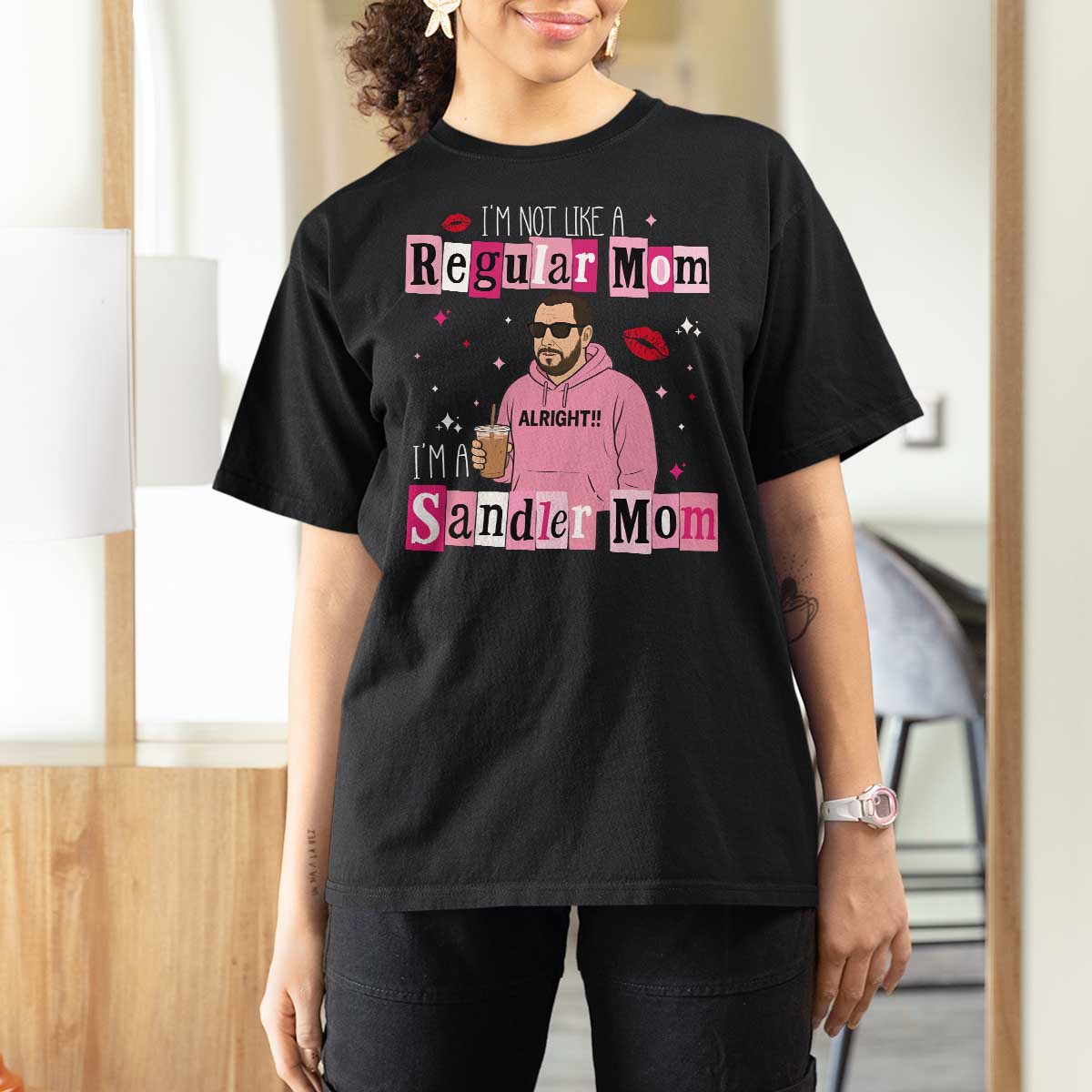 Not A Regular Mom I'm A Sandler Mom T Shirt For Women Retro Movie Actor Adam Fan - Wonder Print Shop