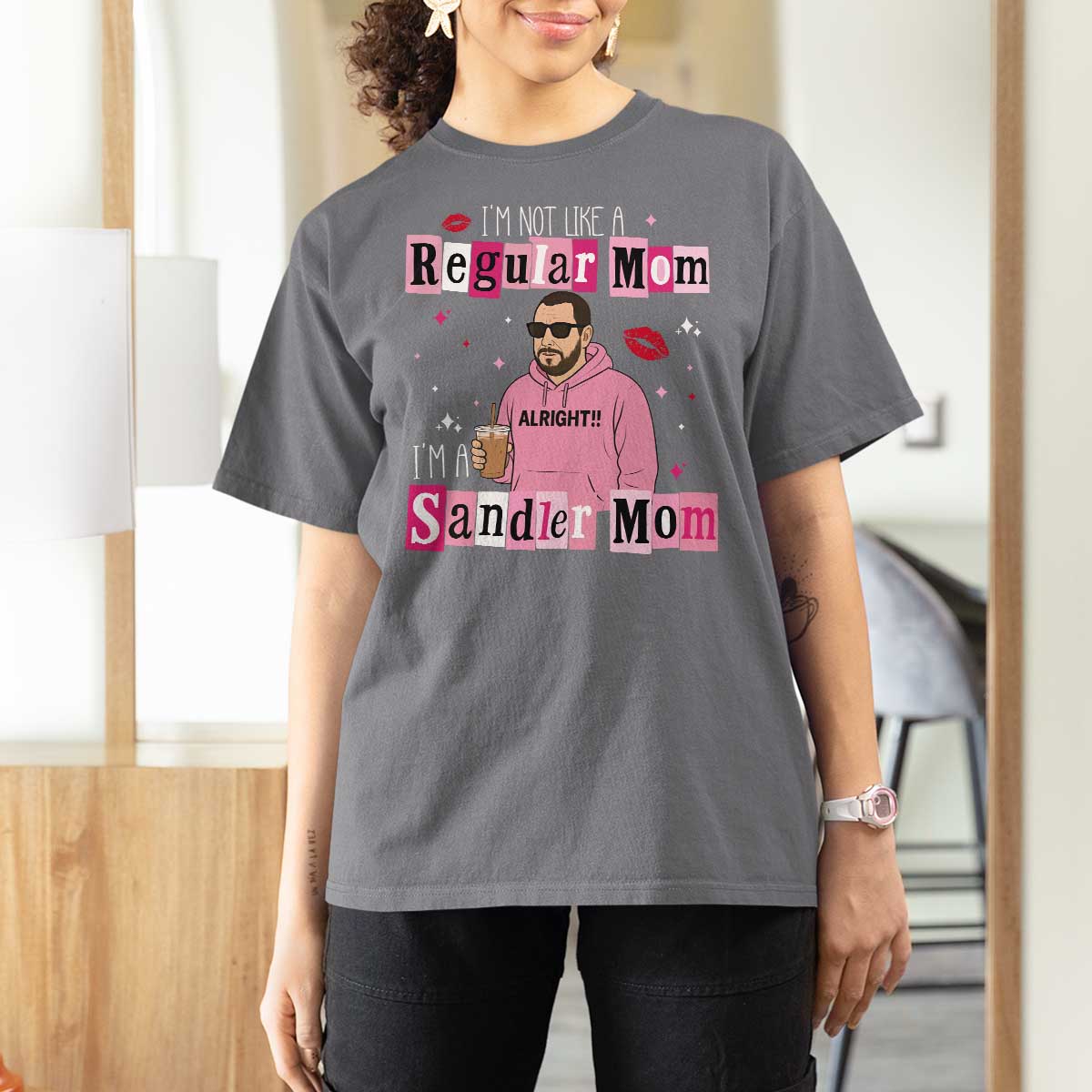Not A Regular Mom I'm A Sandler Mom T Shirt For Women Retro Movie Actor Adam Fan - Wonder Print Shop