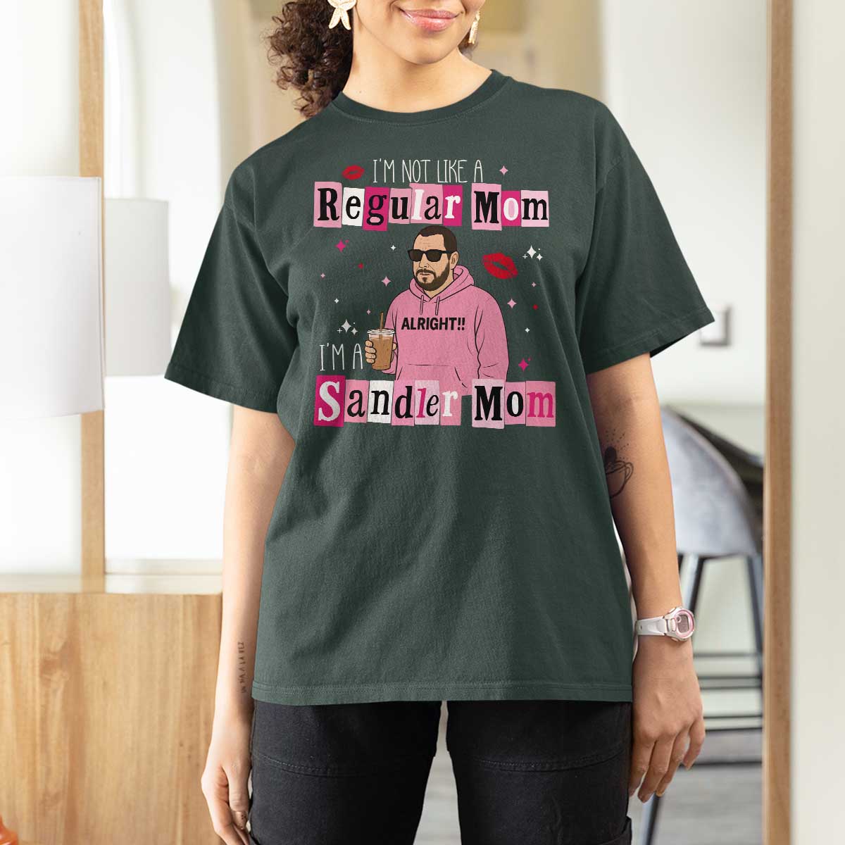Not A Regular Mom I'm A Sandler Mom T Shirt For Women Retro Movie Actor Adam Fan - Wonder Print Shop