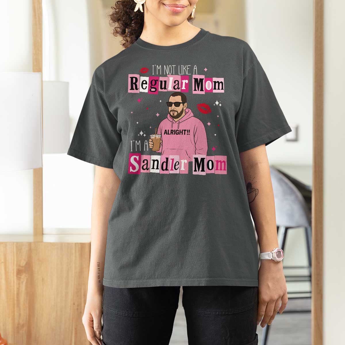 Not A Regular Mom I'm A Sandler Mom T Shirt For Women Retro Movie Actor Adam Fan - Wonder Print Shop