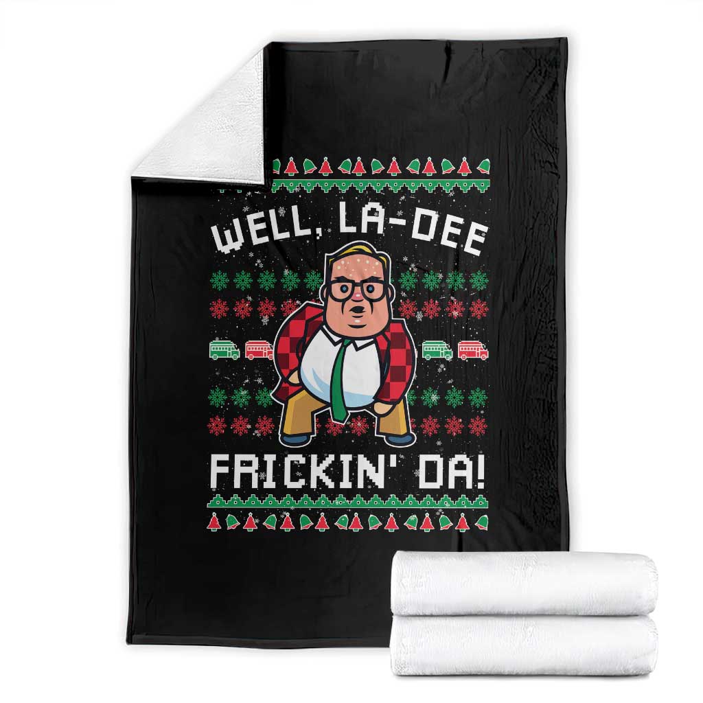 Funny Ugly Christmas Throw Blanket Well La Dee Frickin Da Xmas Saturday Night - Wonder Print Shop