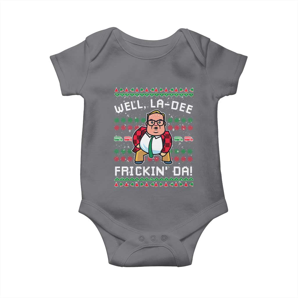 Funny Ugly Christmas Baby Onesie Well La Dee Frickin Da Xmas Saturday Night - Wonder Print Shop