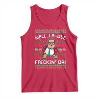 Funny Ugly Christmas Tank Top Well La Dee Frickin Da Xmas Saturday Night - Wonder Print Shop