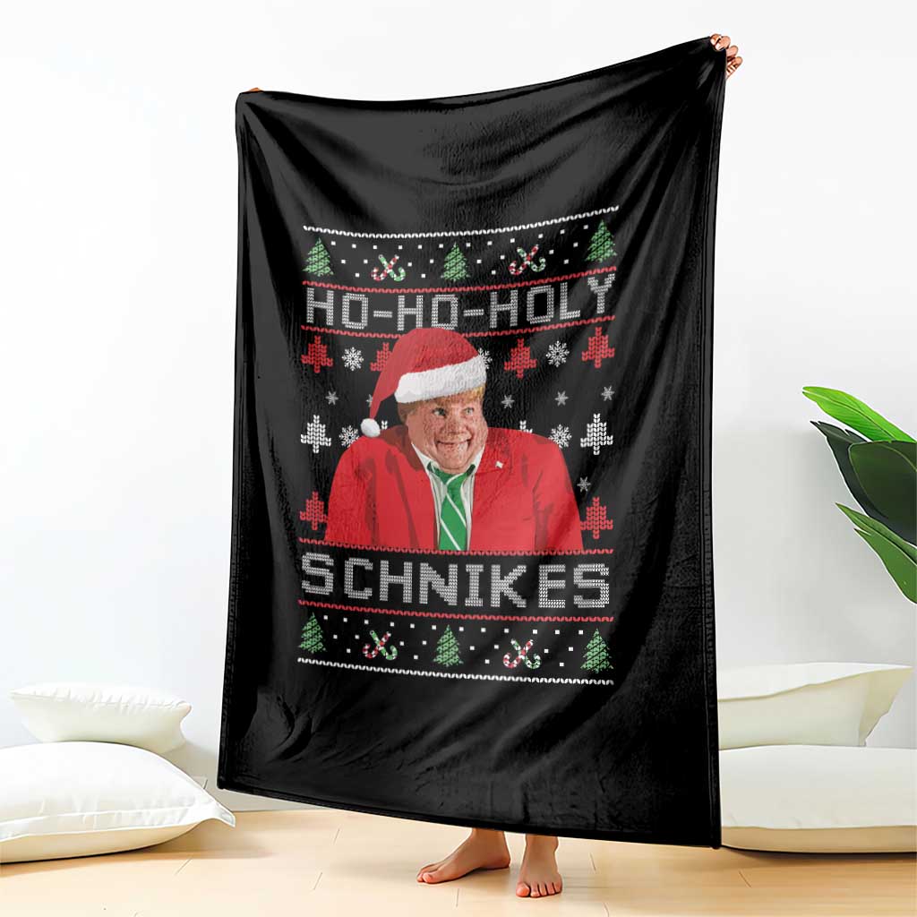 Funny Ugly Christmas Throw Blanket Chris Holy Schnikes Farley - Wonder Print Shop