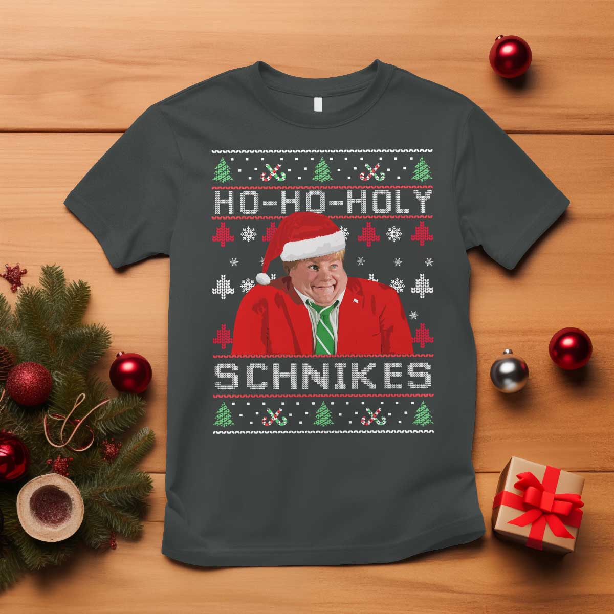 Funny Ugly Christmas T Shirt Chris Holy Schnikes Farley - Wonder Print Shop
