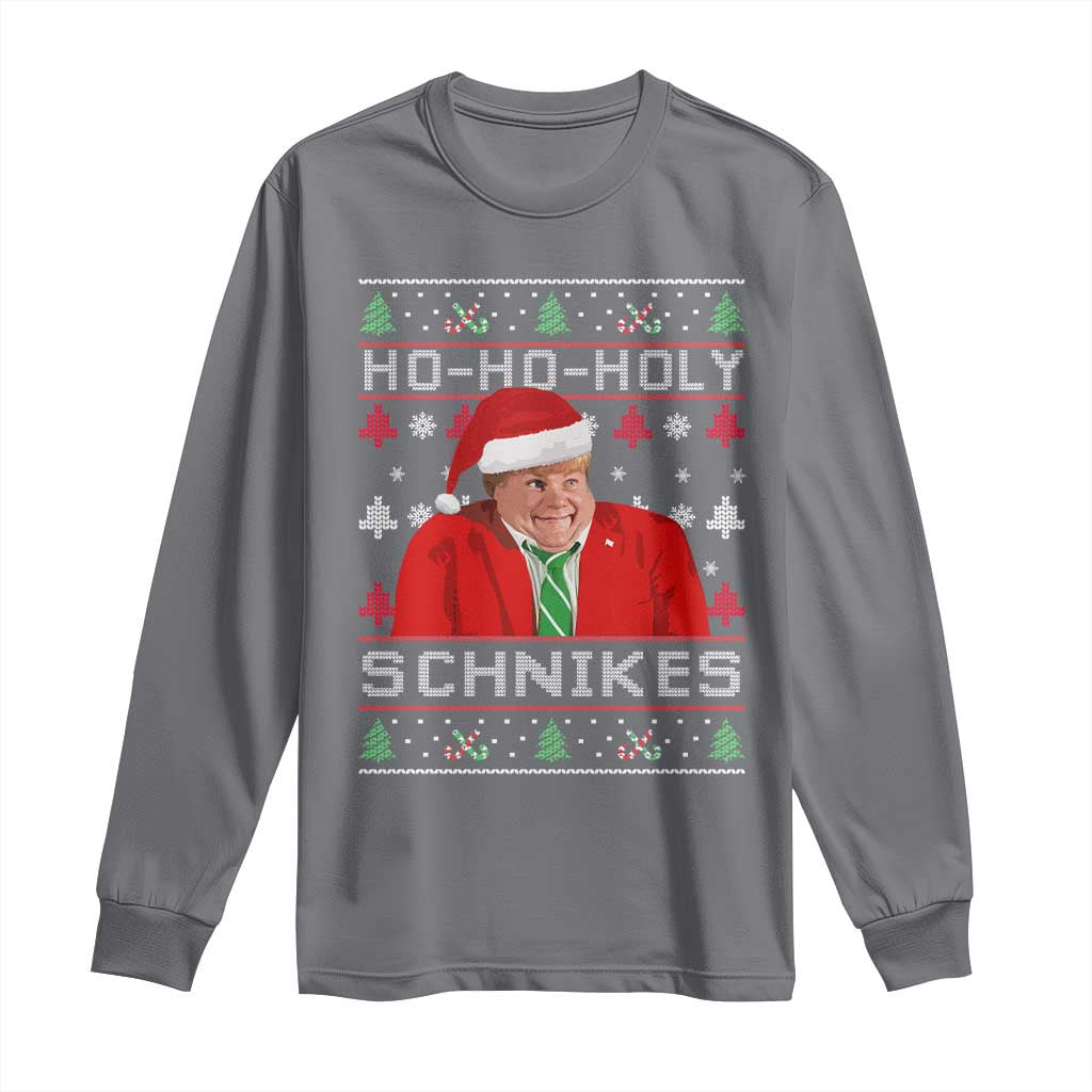 Funny Ugly Christmas Long Sleeve Shirt Chris Holy Schnikes Farley - Wonder Print Shop
