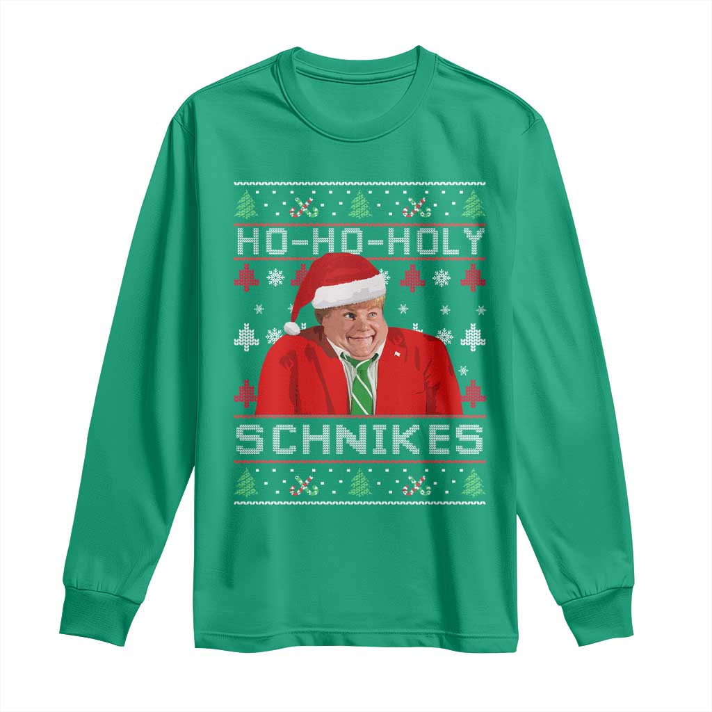 Funny Ugly Christmas Long Sleeve Shirt Chris Holy Schnikes Farley - Wonder Print Shop