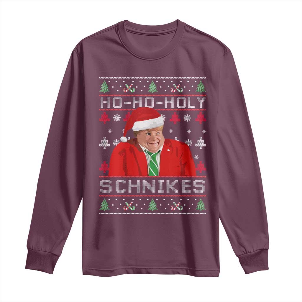 Funny Ugly Christmas Long Sleeve Shirt Chris Holy Schnikes Farley - Wonder Print Shop