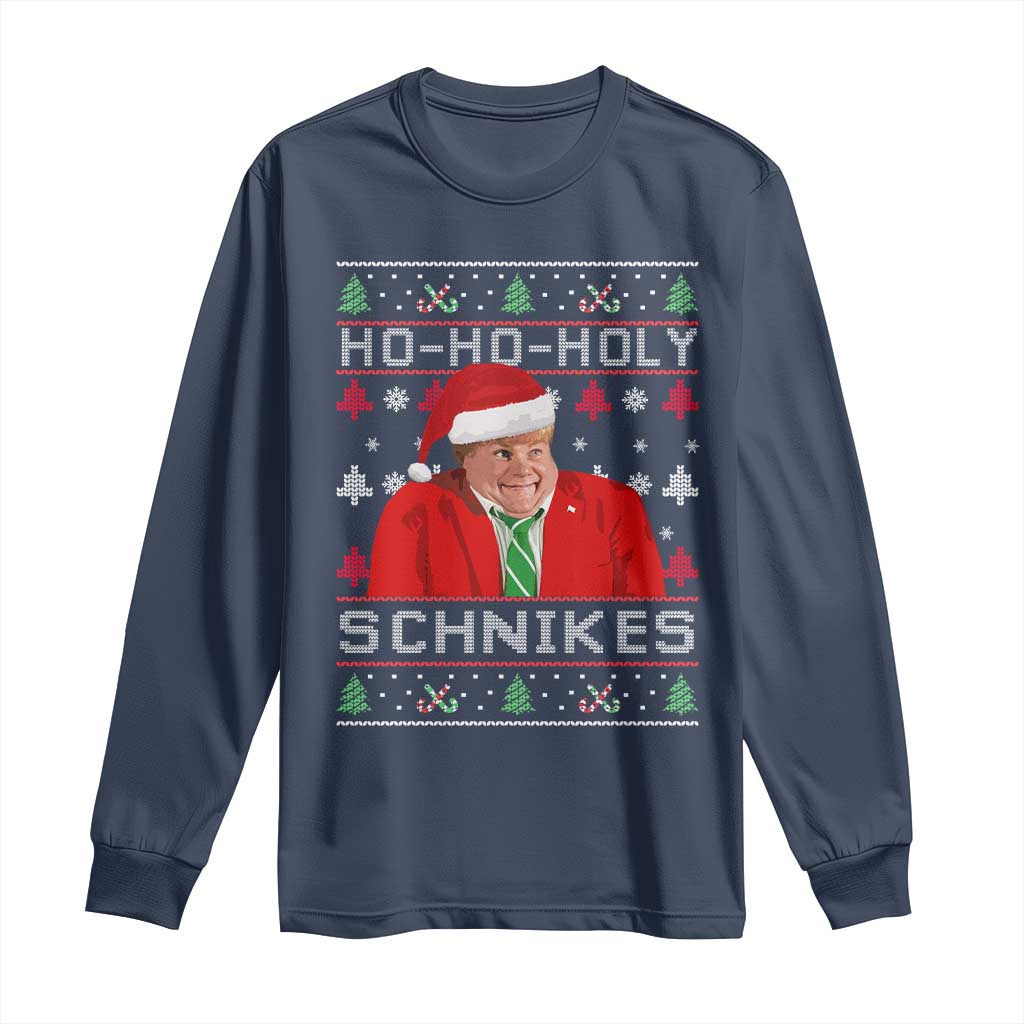 Funny Ugly Christmas Long Sleeve Shirt Chris Holy Schnikes Farley - Wonder Print Shop