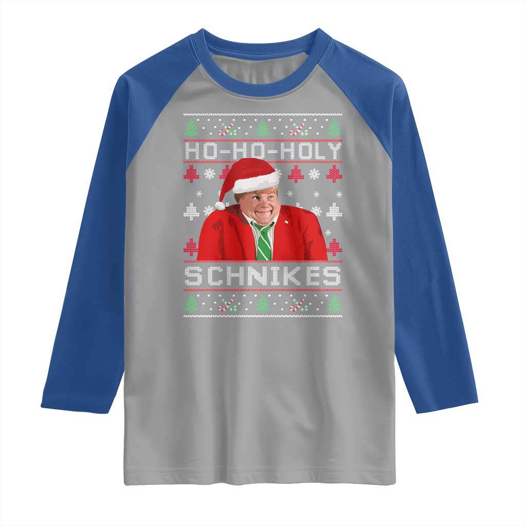 Funny Ugly Christmas Raglan Shirt Chris Holy Schnikes Farley - Wonder Print Shop