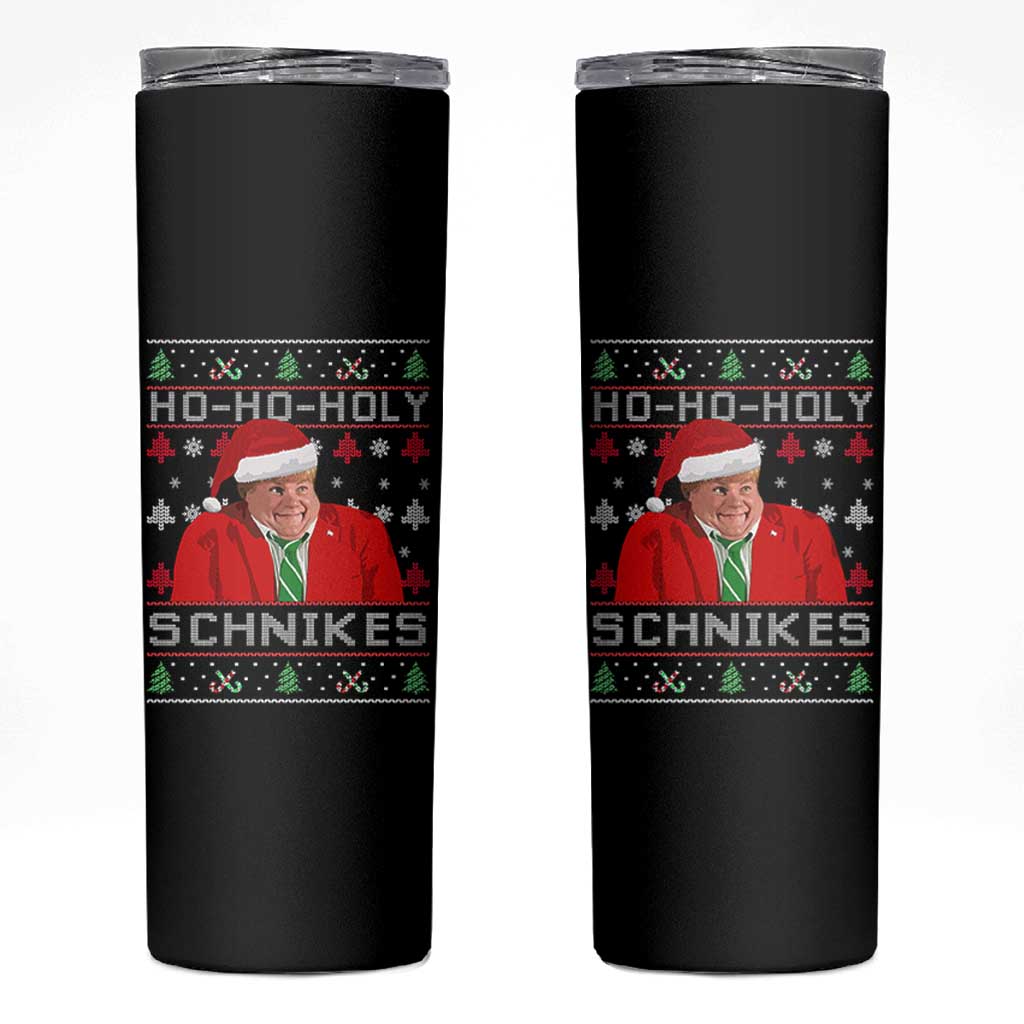 Funny Ugly Christmas Skinny Tumbler Chris Holy Schnikes Farley - Wonder Print Shop