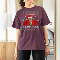 Funny Ugly Christmas T Shirt For Women Chris Holy Schnikes Farley - Wonder Print Shop