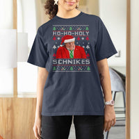 Funny Ugly Christmas T Shirt For Women Chris Holy Schnikes Farley - Wonder Print Shop