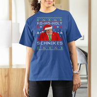 Funny Ugly Christmas T Shirt For Women Chris Holy Schnikes Farley - Wonder Print Shop
