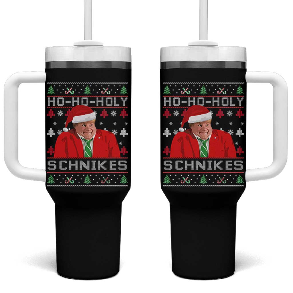 Funny Ugly Christmas Tumbler With Handle Chris Holy Schnikes Farley - Wonder Print Shop