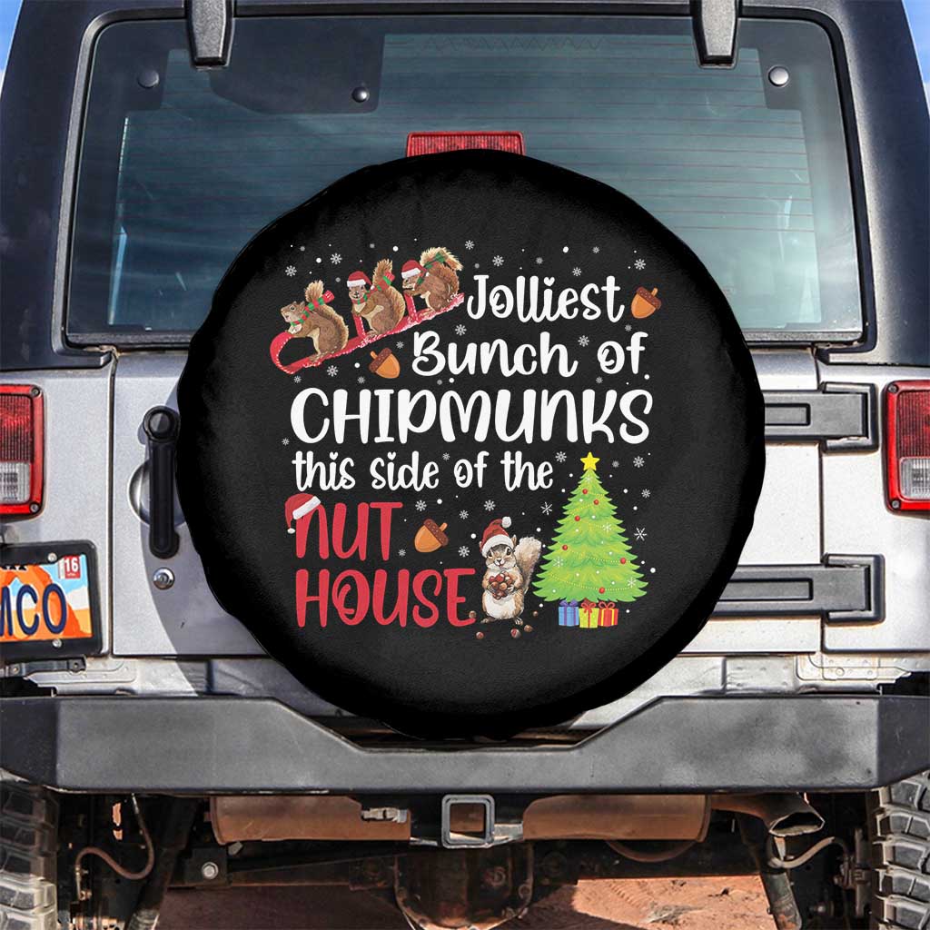 Funny Christmas Spare Tire Cover Jolliest Bunch Of Chipmunks This Side Of The Nut House - Wonder Print Shop