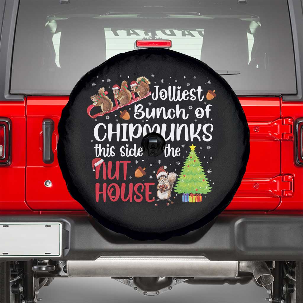 Funny Christmas Spare Tire Cover Jolliest Bunch Of Chipmunks This Side Of The Nut House - Wonder Print Shop