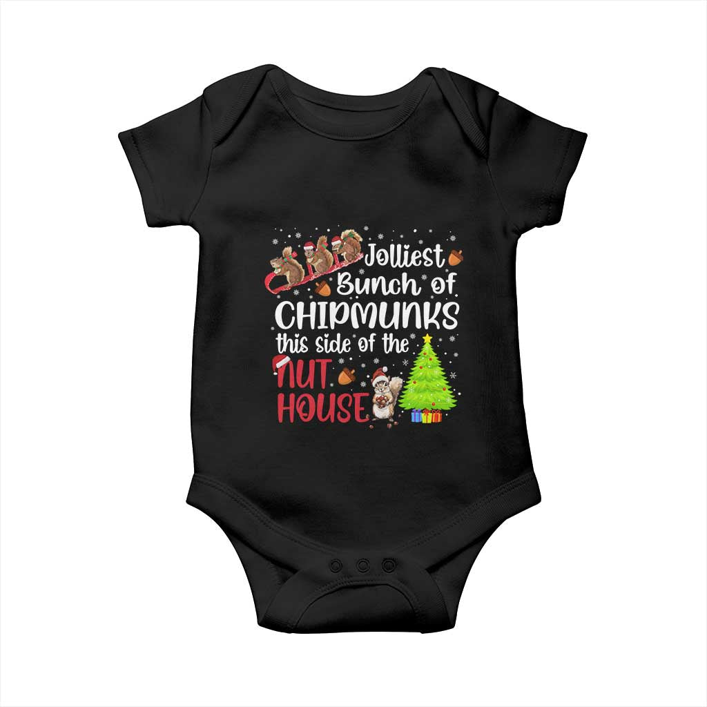 Funny Christmas Baby Onesie Jolliest Bunch Of Chipmunks This Side Of The Nut House - Wonder Print Shop