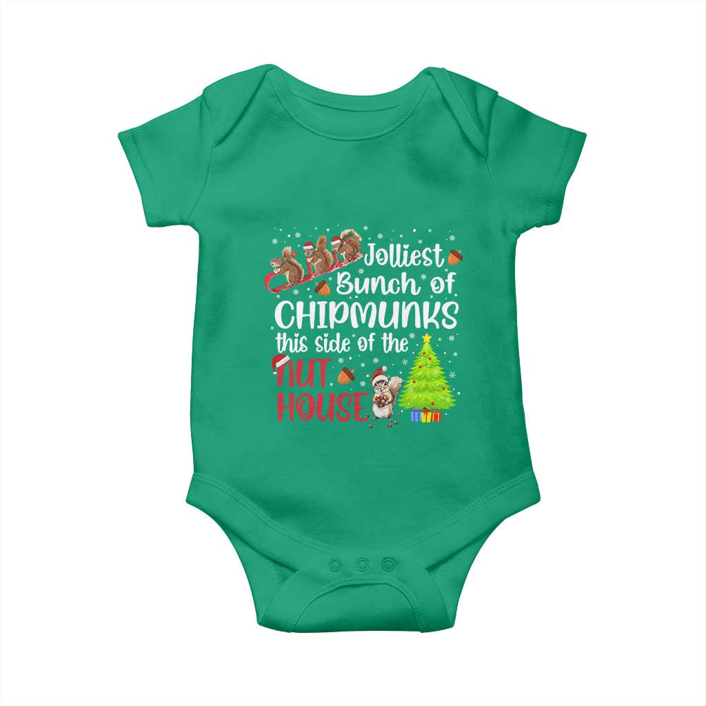 Funny Christmas Baby Onesie Jolliest Bunch Of Chipmunks This Side Of The Nut House - Wonder Print Shop