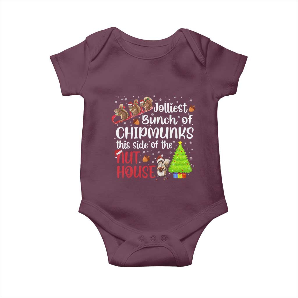 Funny Christmas Baby Onesie Jolliest Bunch Of Chipmunks This Side Of The Nut House - Wonder Print Shop