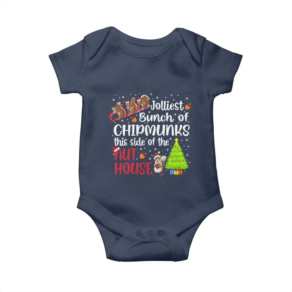 Funny Christmas Baby Onesie Jolliest Bunch Of Chipmunks This Side Of The Nut House - Wonder Print Shop