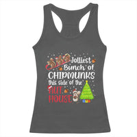 Funny Christmas Racerback Tank Top Jolliest Bunch Of Chipmunks This Side Of The Nut House - Wonder Print Shop