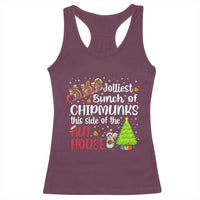Funny Christmas Racerback Tank Top Jolliest Bunch Of Chipmunks This Side Of The Nut House - Wonder Print Shop