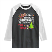 Funny Christmas Raglan Shirt Jolliest Bunch Of Chipmunks This Side Of The Nut House - Wonder Print Shop