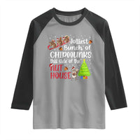 Funny Christmas Raglan Shirt Jolliest Bunch Of Chipmunks This Side Of The Nut House - Wonder Print Shop