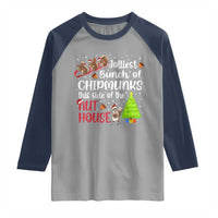 Funny Christmas Raglan Shirt Jolliest Bunch Of Chipmunks This Side Of The Nut House - Wonder Print Shop
