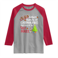 Funny Christmas Raglan Shirt Jolliest Bunch Of Chipmunks This Side Of The Nut House - Wonder Print Shop