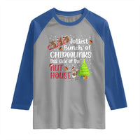 Funny Christmas Raglan Shirt Jolliest Bunch Of Chipmunks This Side Of The Nut House - Wonder Print Shop