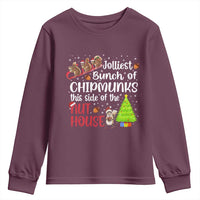Funny Christmas Youth Sweatshirt Jolliest Bunch Of Chipmunks This Side Of The Nut House - Wonder Print Shop
