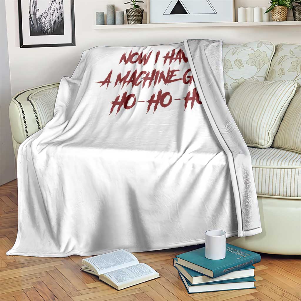Now I Have A Machine Gun Throw Blanket Funny Retro 90s Movie Jumper - Wonder Print Shop