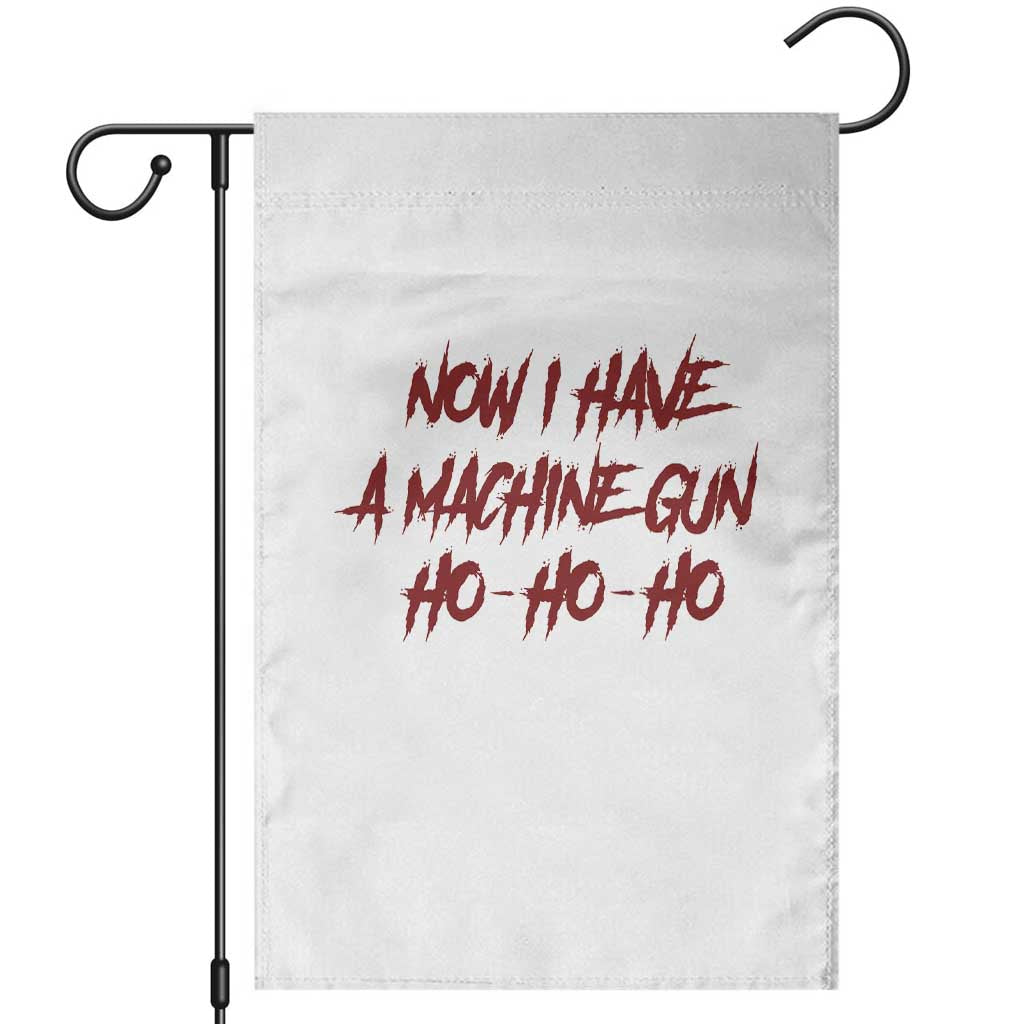 Now I Have A Machine Gun Garden Flag Funny Retro 90s Movie Jumper - Wonder Print Shop