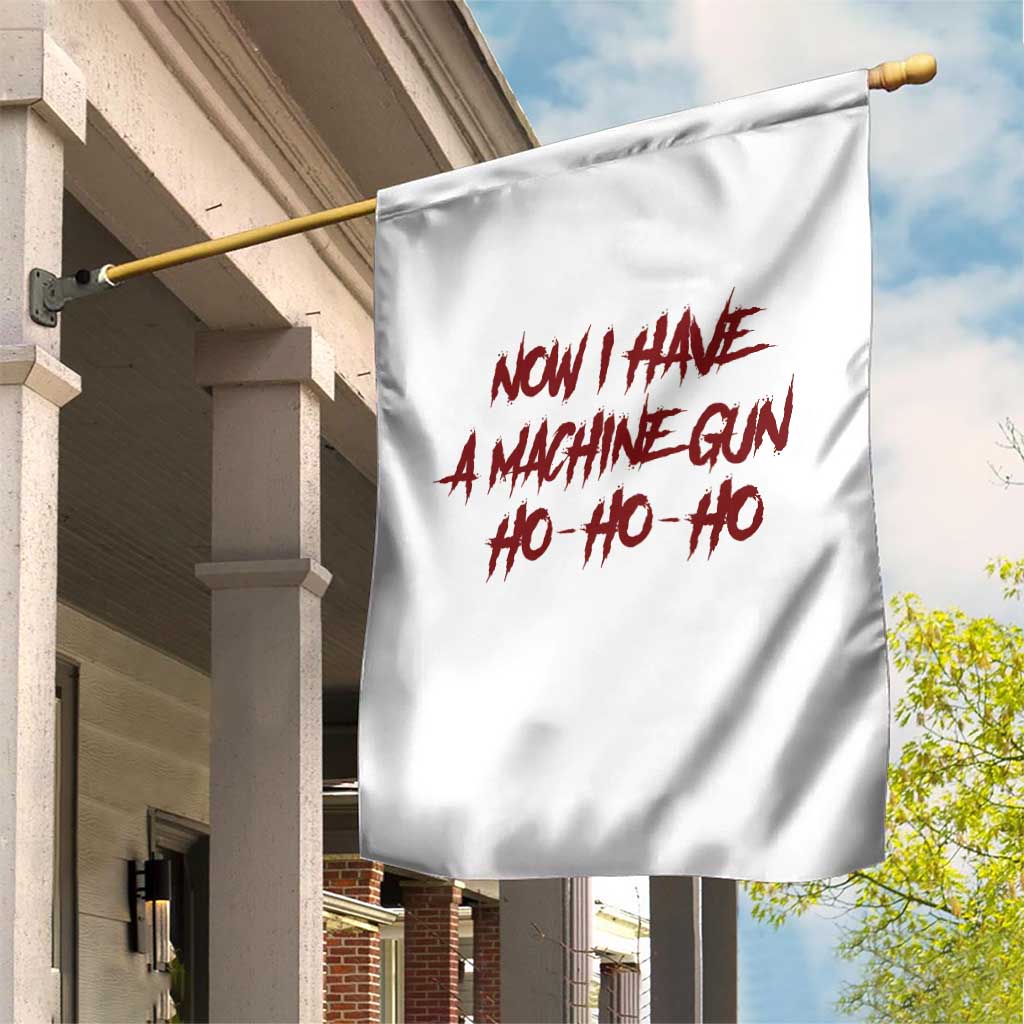 Now I Have A Machine Gun Garden Flag Funny Retro 90s Movie Jumper - Wonder Print Shop