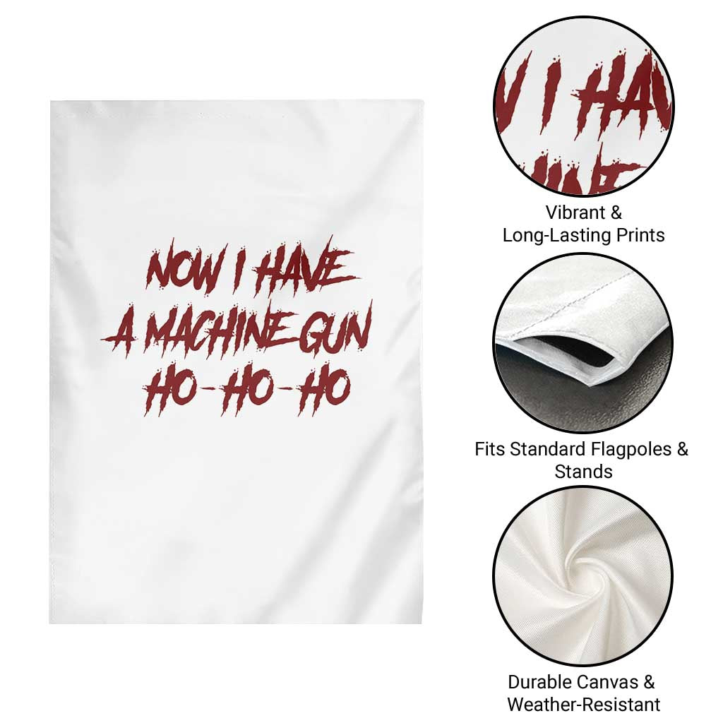 Now I Have A Machine Gun Garden Flag Funny Retro 90s Movie Jumper - Wonder Print Shop
