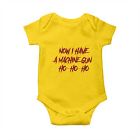 Now I Have A Machine Gun Baby Onesie Funny Retro 90s Movie Jumper - Wonder Print Shop