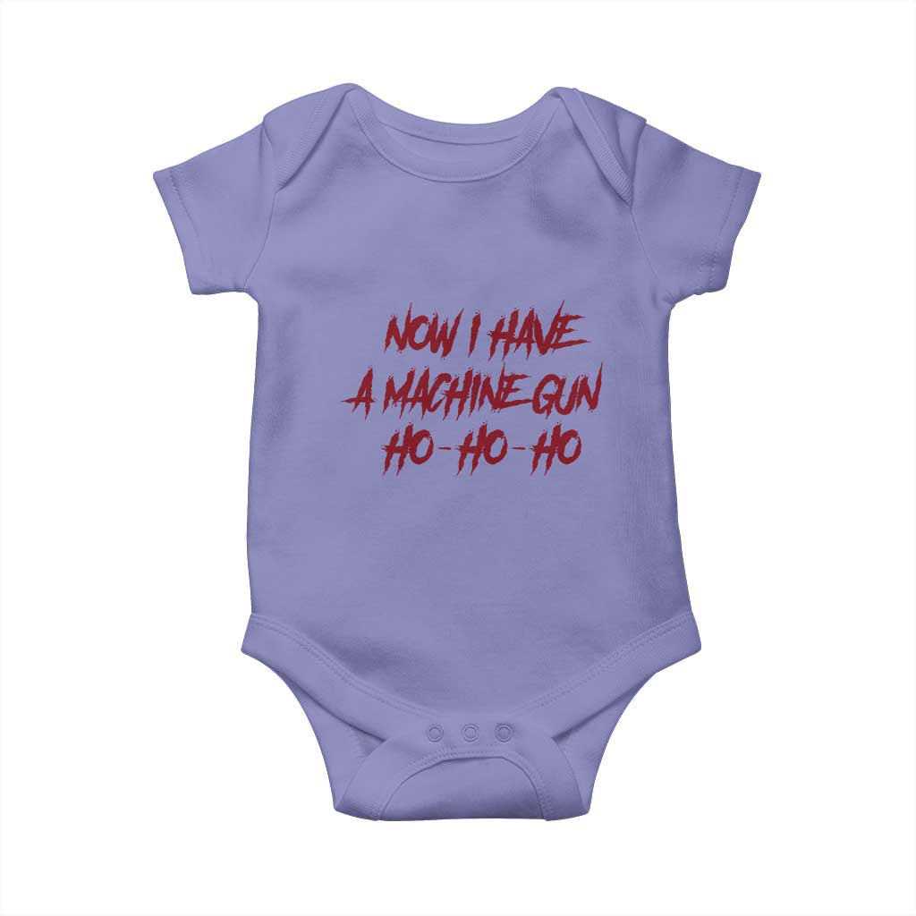 Now I Have A Machine Gun Baby Onesie Funny Retro 90s Movie Jumper - Wonder Print Shop