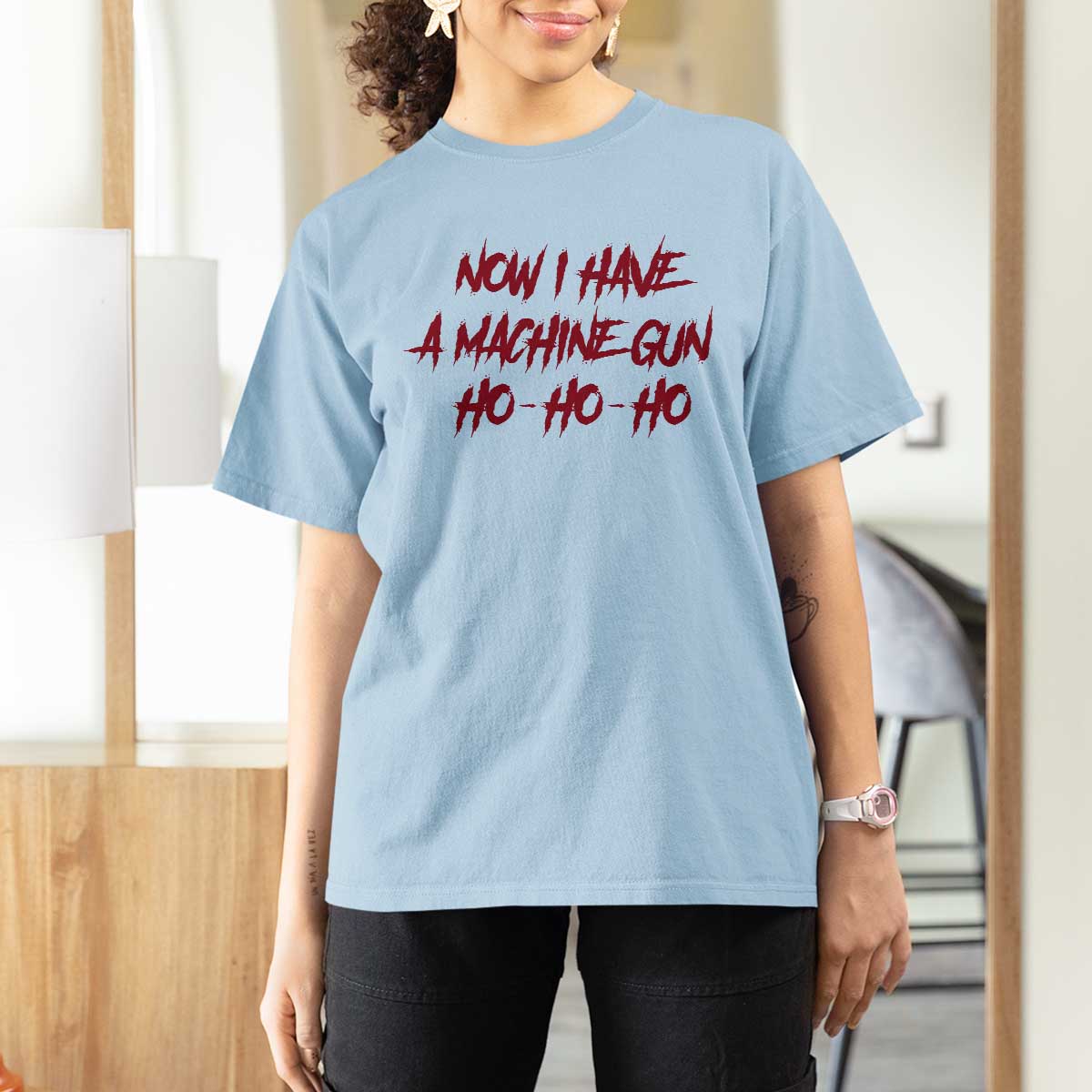 Now I Have A Machine Gun T Shirt For Women Funny Retro 90s Movie Jumper - Wonder Print Shop