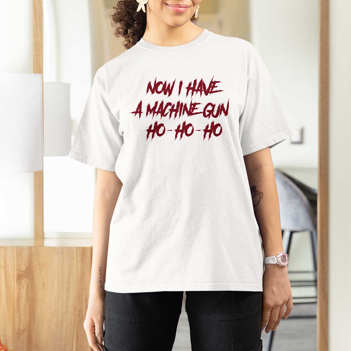 Now I Have A Machine Gun T Shirt For Women Funny Retro 90s Movie Jumper - Wonder Print Shop