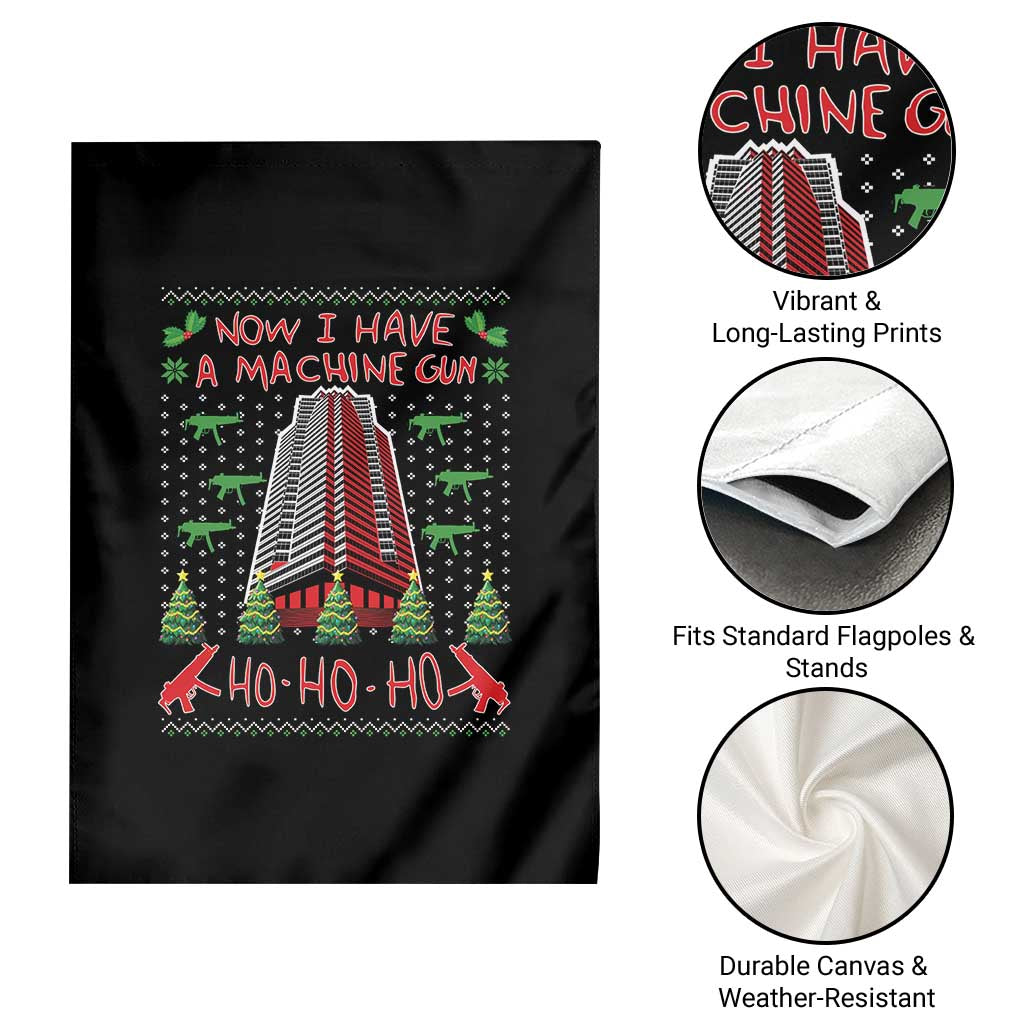 Now I Have A Machine Gun Garden Flag Nakatomi Plaza Christmas Party 1988 Ugly Xmas Gift - Wonder Print Shop