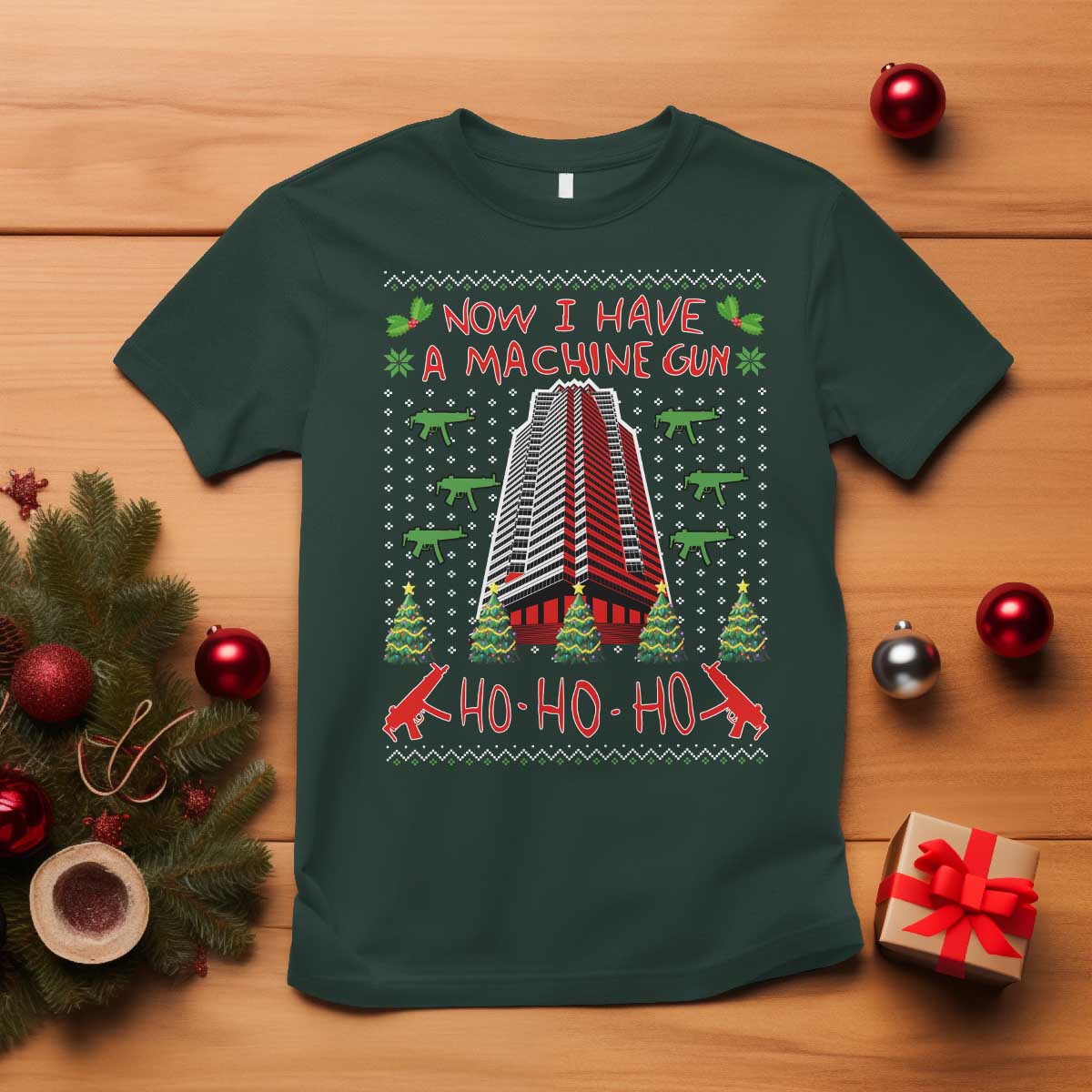 Now I Have A Machine Gun T Shirt Nakatomi Plaza Christmas Party 1988 Ugly Xmas Gift - Wonder Print Shop