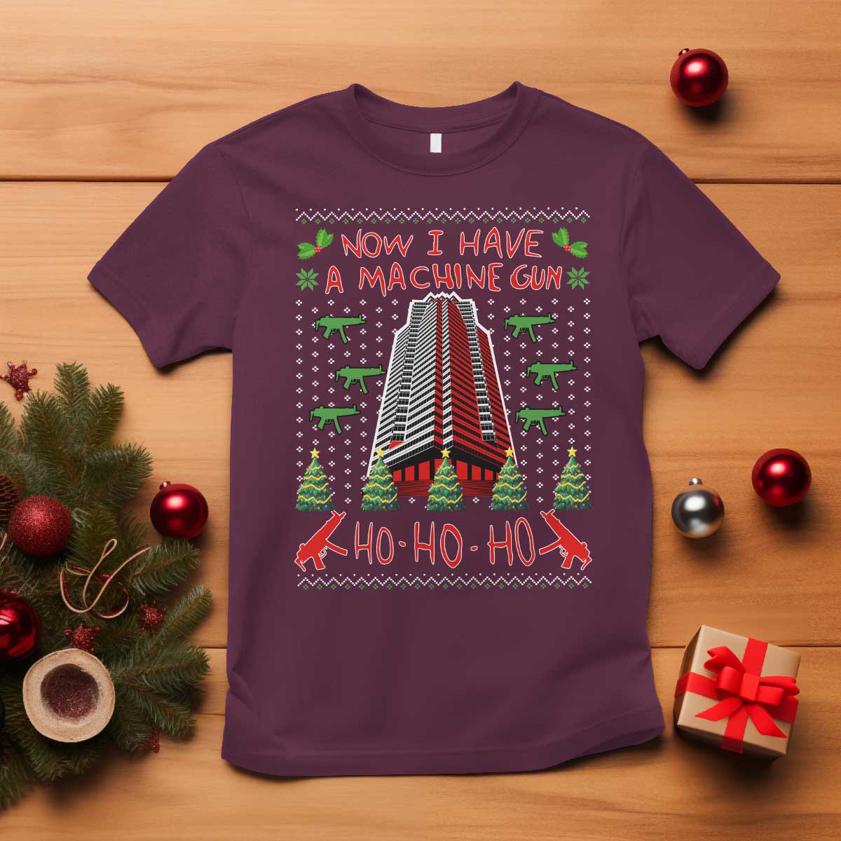 Now I Have A Machine Gun T Shirt Nakatomi Plaza Christmas Party 1988 Ugly Xmas Gift - Wonder Print Shop