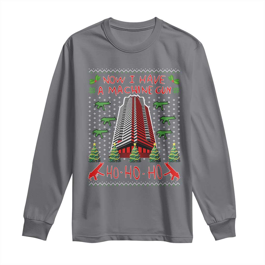 Now I Have A Machine Gun Long Sleeve Shirt Nakatomi Plaza Christmas Party 1988 Ugly Xmas Gift - Wonder Print Shop