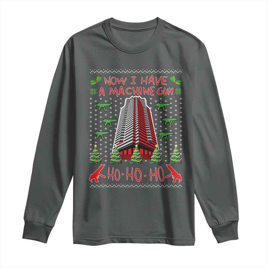 Now I Have A Machine Gun Long Sleeve Shirt Nakatomi Plaza Christmas Party 1988 Ugly Xmas Gift - Wonder Print Shop